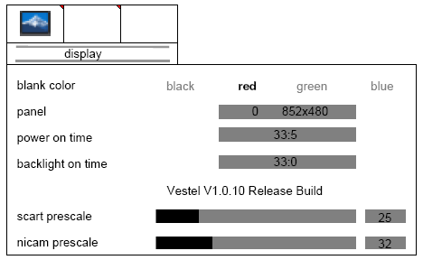 Hitachi 42PMA Display settings menu