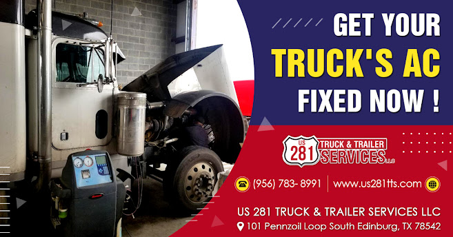 We can fix your truck’s Air Conditioner at our truck and trailer repair shop in Edinburg South Texas !!!