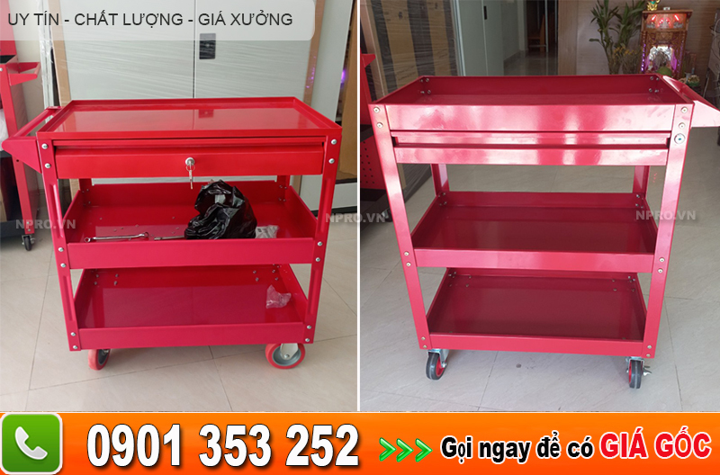 Xe đẩy dụng cụ chia tầng, tủ đựng treo đồ nghề giá tốt  Xe-day-dung-cu-do-nghe-1-ngan-keo