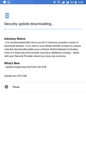 Nokia 8 September 2018 Security update