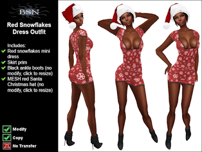 BSN Red Snowflakes Dress Outfit