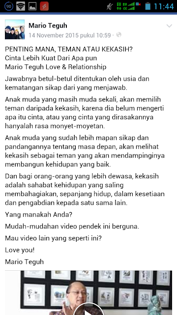 sahabat sejati dan kekasih itu sama pentingnya