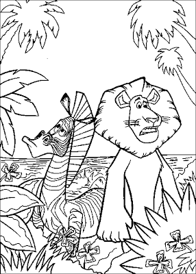 Coloring Pages Online on Coloring Pages Online  Madagascar 2 Coloring Pages