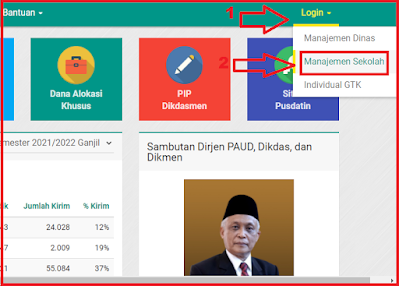 Login Manajemen Sekolah Aplikasi Dapodik versi 2022