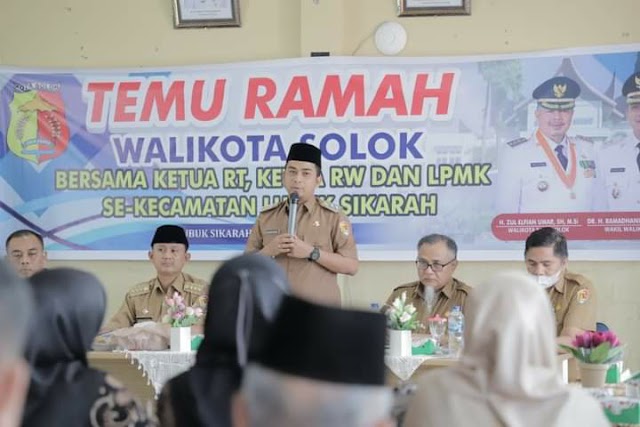 Pertemuan Rutin RT, RW, LPMK se Kecamatan Lubuk Sikarah, Ini Pesan Wawako