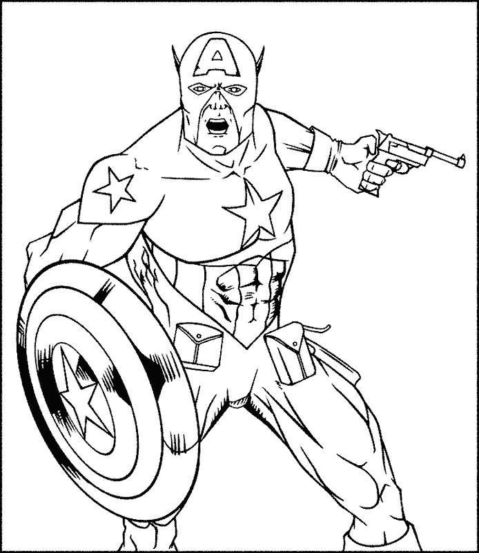 Kumpulan Gambar Captain America Untuk PAUD, TK dan SD/MI 