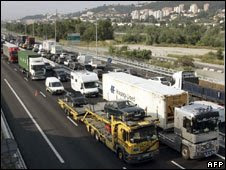Rising fuel costs have sparked protests from hauliers 