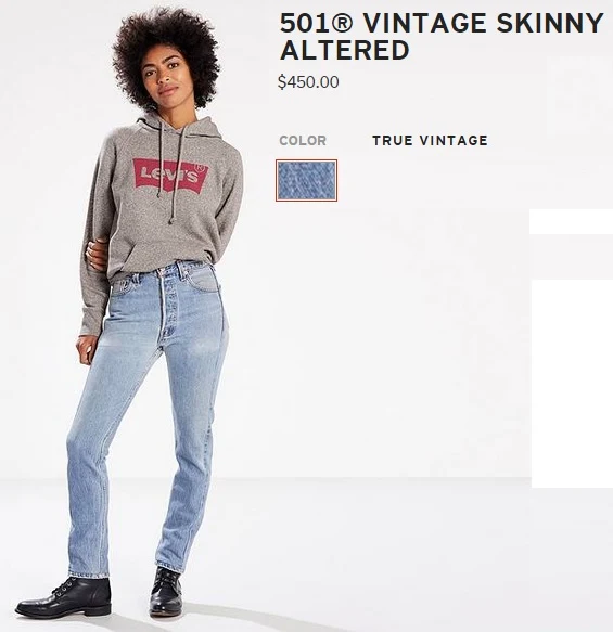 501 Vintage Skinny Altered Jeans