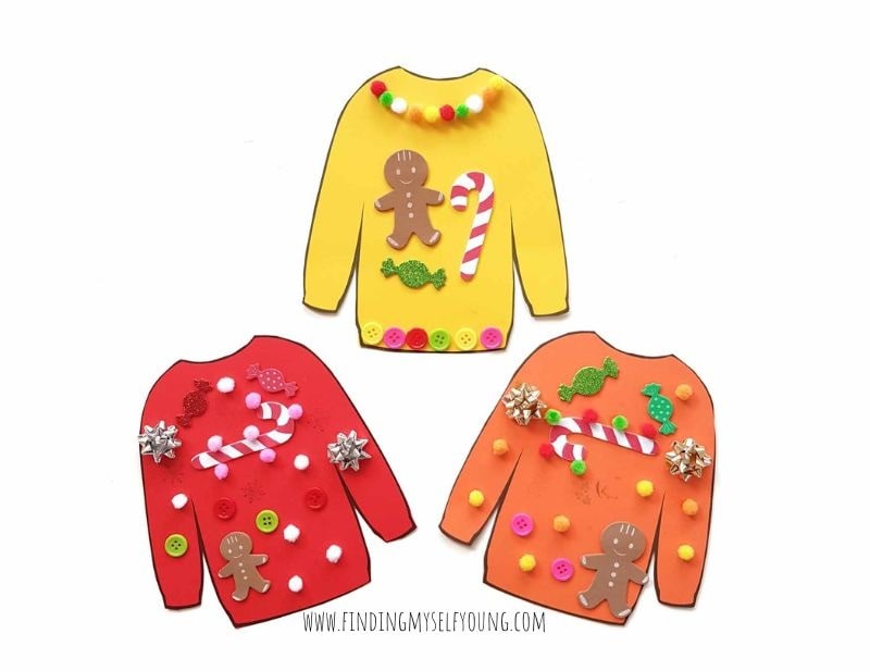 ugly sweater collage activity.