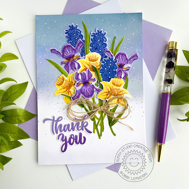 Sunny Studio Stamps: Spring Bouquet Everyday Card by Bobbi Lemanski (featuring Big Bold Greetings)