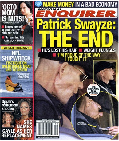 patrick swayze sick. Patrick Swayze Hair Loss