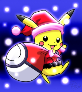 プラムのアトリエ 10年 クリスマス ポケットモンスター ポケモン サンタピカチュウ ミニキャラ ちびキャラ イラスト