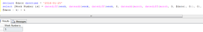 Sql query to get week number from current or specific date