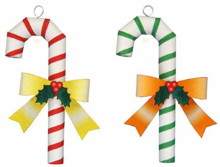 Christmas Tree Candy Cane Ornament Papercraft