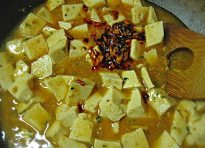 麻婆豆腐作り