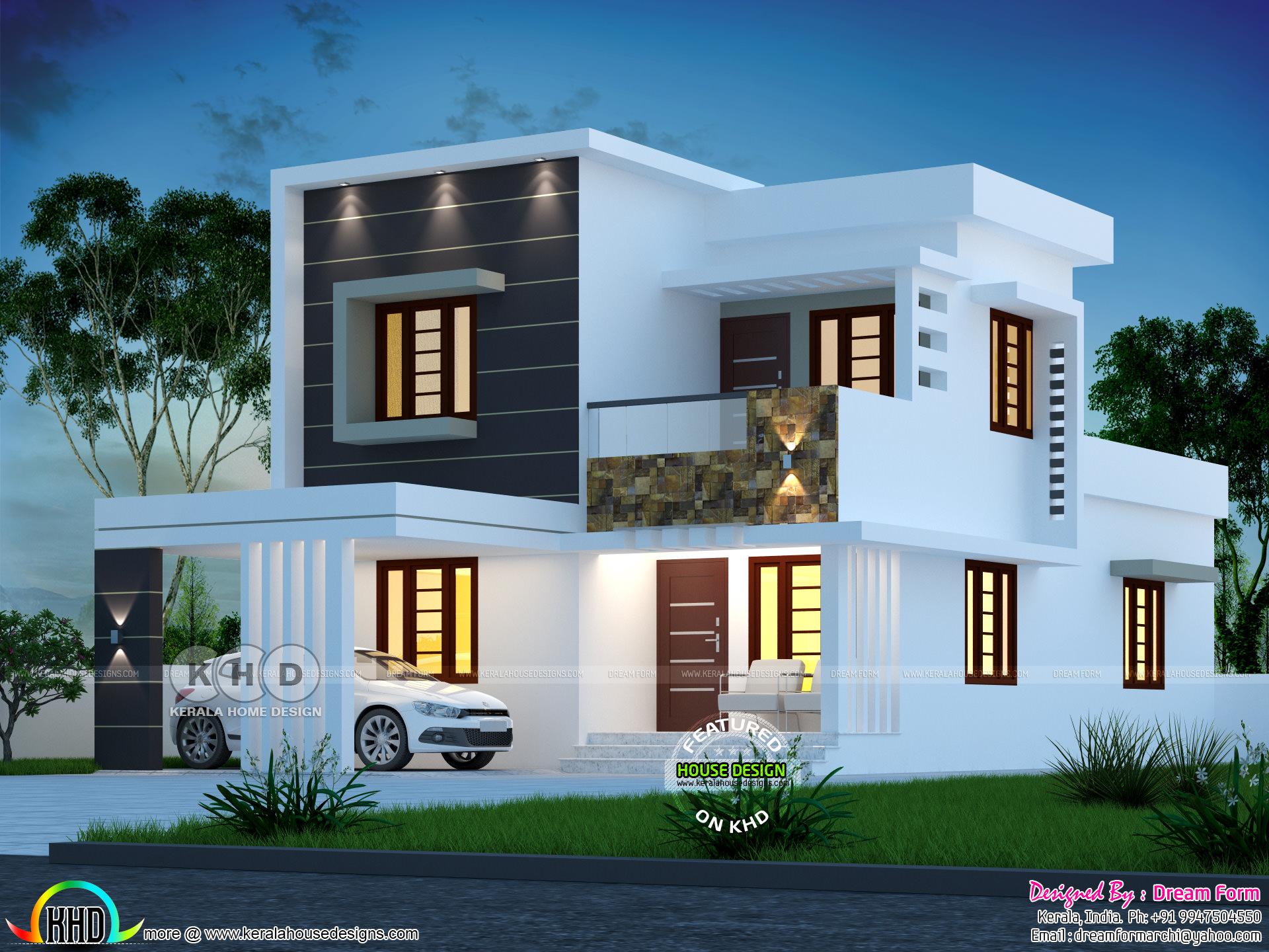 1580 sq ft 4  bedroom  modern  house  plan  Kerala  home  