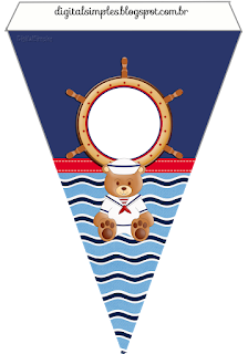 Nice Sailor Bear Free Printable Banner.