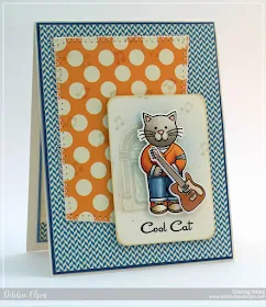 Sunny Studio Stamps: Sock Hop Cool Cat Guitar Card by Debbie Olson.