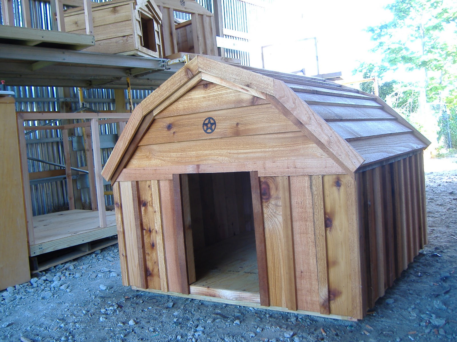 New Custom Barn Style Cedar Dog House | Custom Ac Heated Insulated Dog