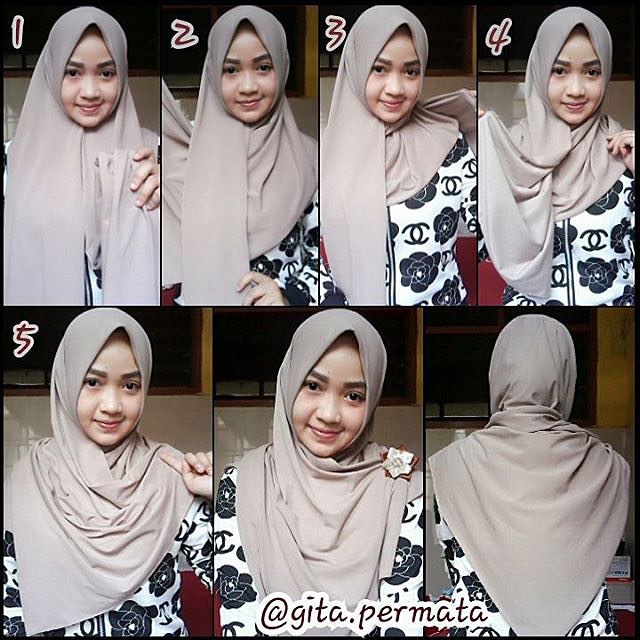 cara memakai jilbab pashmina