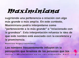 ▷ Significado del nombre Maximiniana