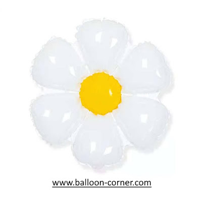 Balon Foil Bunga Daisy Putih (JUMBO)