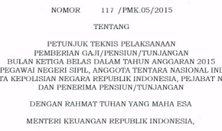 Peraturan Menteri Tentang Gaji Ke - 13 PNS 2015