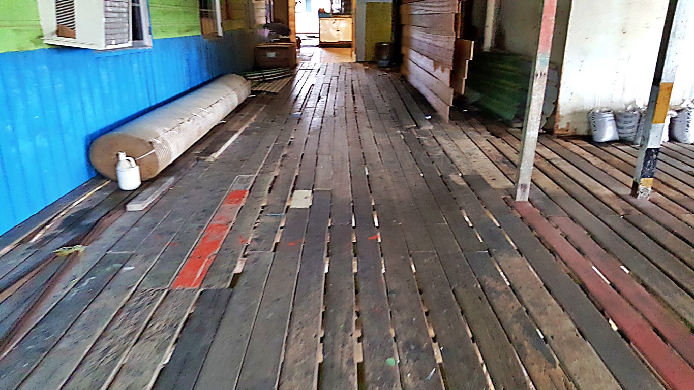 entrance foyer of a residential "floating house" in Kampong Ayer