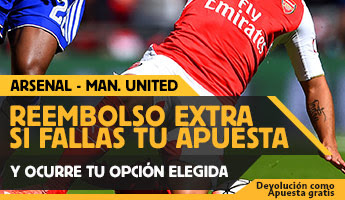 betfair reembolso 25 euros Premier League Arsenal vs Manchester United 4 octubre