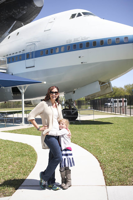 Amy West and daughter at Johnson Space Center in Houston