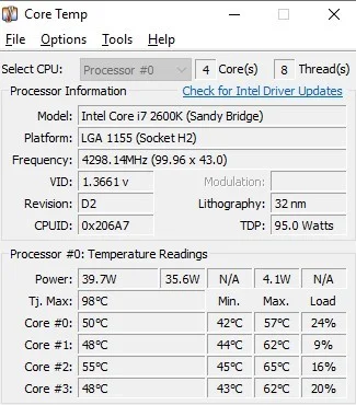 Cek Temperatur CPU Menggunakan CoreTemp