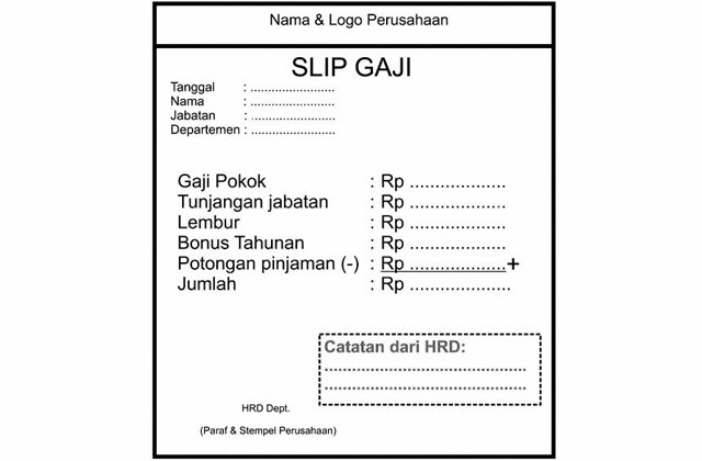 Kumpulan Contoh Slip Gaji Bulanan Karyawan Semua Pekerjaan 