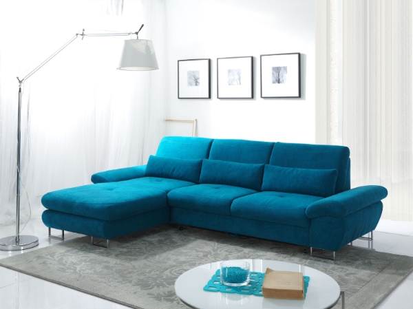 Blue Corner Sofa Bed