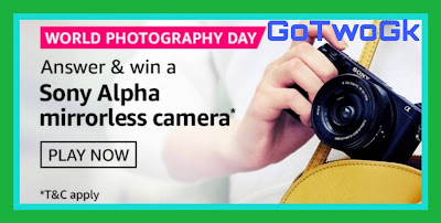 Who invented the first digital camera? This form of ancient Indian martial art originated in which state? Amazon WORLD PHOTOGRAPHY DAY QUIZ Answer and win a Sony Alpha Mirrorless camera.