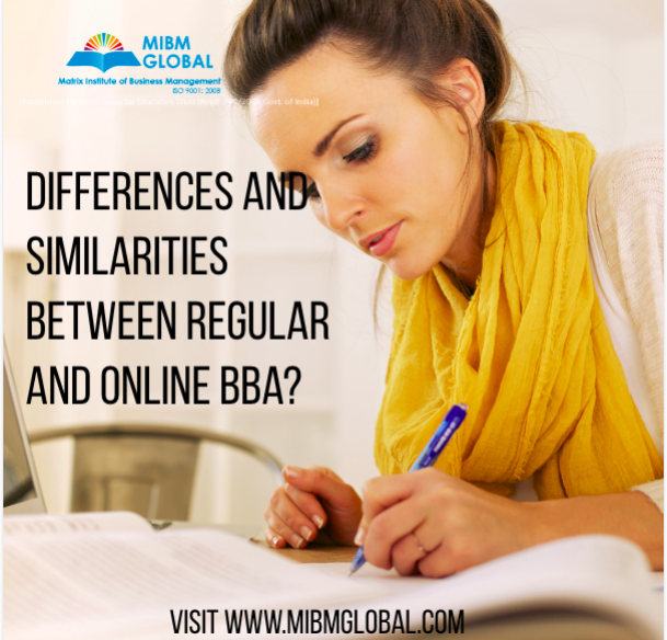 What are the differences and similarities between regular and online BBA?