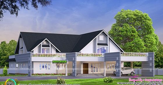  3000  sq  ft  bungalow  Kerala home  design and floor plans 