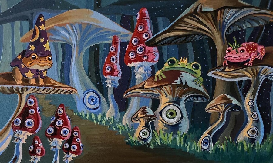 05-Wizard-frog-and-mushrooms-Fantasy-Art-Christina-Tyzhuk-www-designstack-co