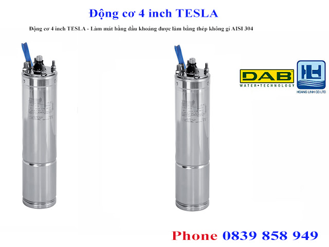 bơm chìm động cơ 4 inch tesla