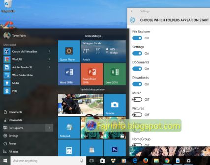 Cara Menambahkan Shortcut Folder Sebelah Kiri Start Menu Windows 10
