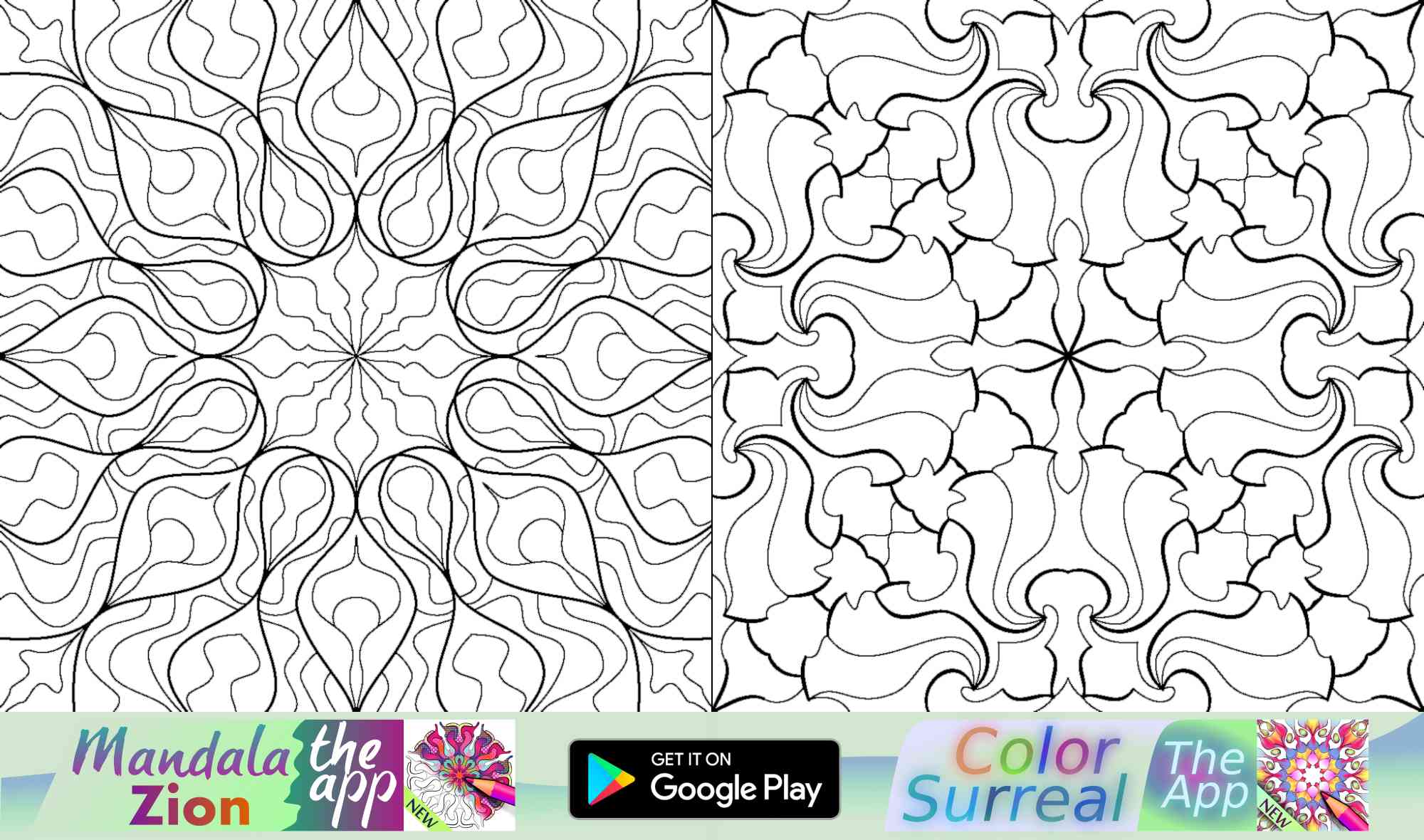 Mandala patterns circle easy coloring books for stress relief to use in paper printing. Download Color Surreal!