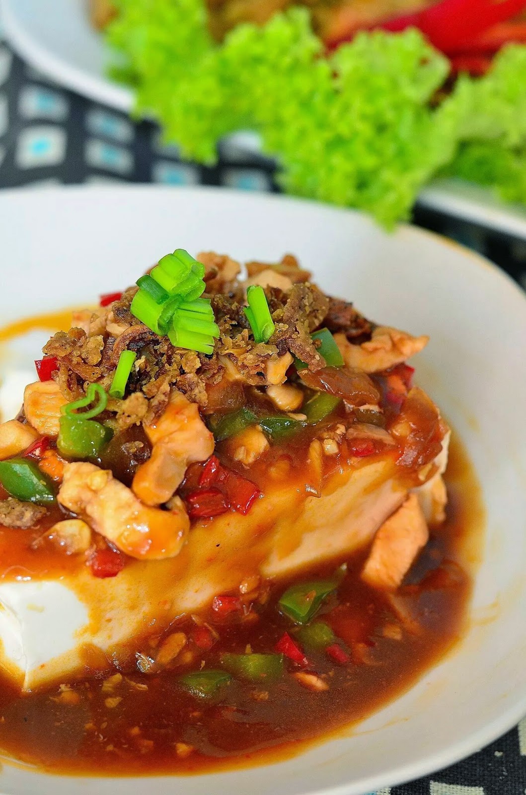 Resepi Tauhu Lembut Masak Ayam dengan Sos Tiram Pedas ...