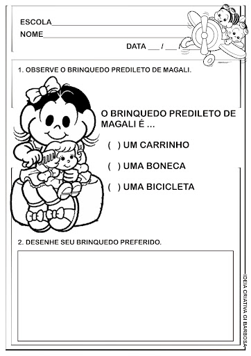 Atividade Dia das Crianças Brinquedos Prediletos