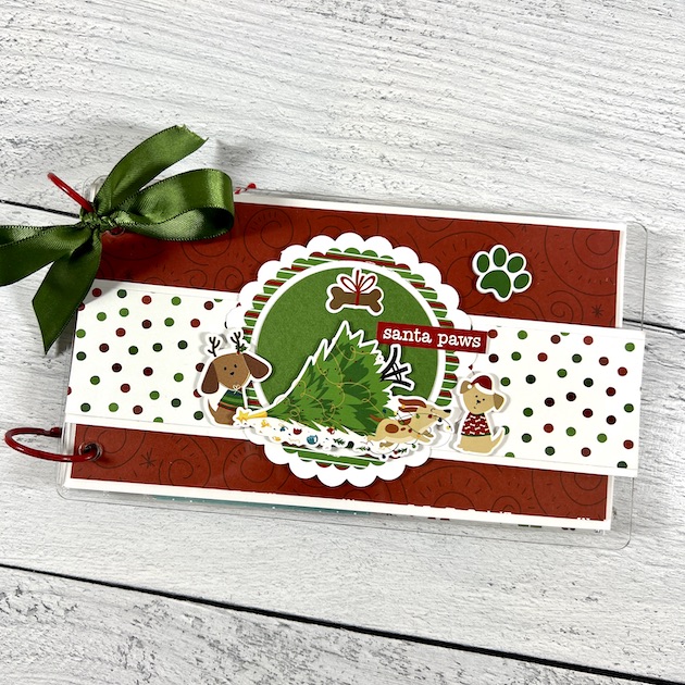 Dog Holiday Scrapbook Album with Christmas Tree