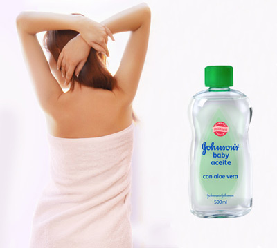 aceite hidratante para la piel Johnson's Baby con Aloe Vera