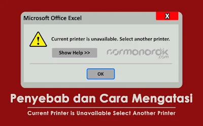 cara mengatasi current printer is unavailable select another printer