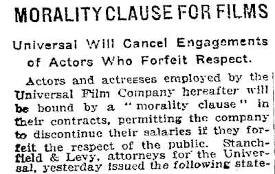 the morality clause in hollywood, contract in hollywood