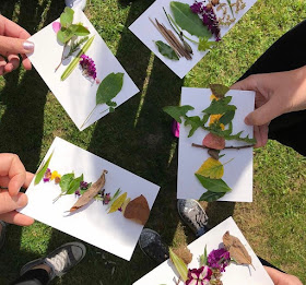 How to make a nature postcard with children