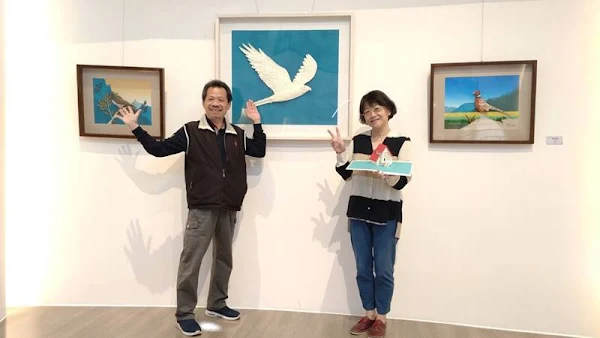 紙雕鵟鷹栩栩如生　藝術家夫妻同展松柏嶺遊客中心