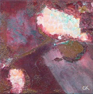 Connie Kleinjans fine art, Succulent, 8x8, mixed media on board