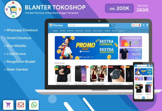 قالب Blanter Tokoshop Blogger للتجارة الالكترونية للتحميل